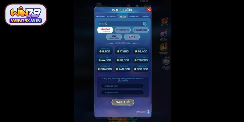 Hướng dẫn các bước nạp tiền Win79 chuẩn xác